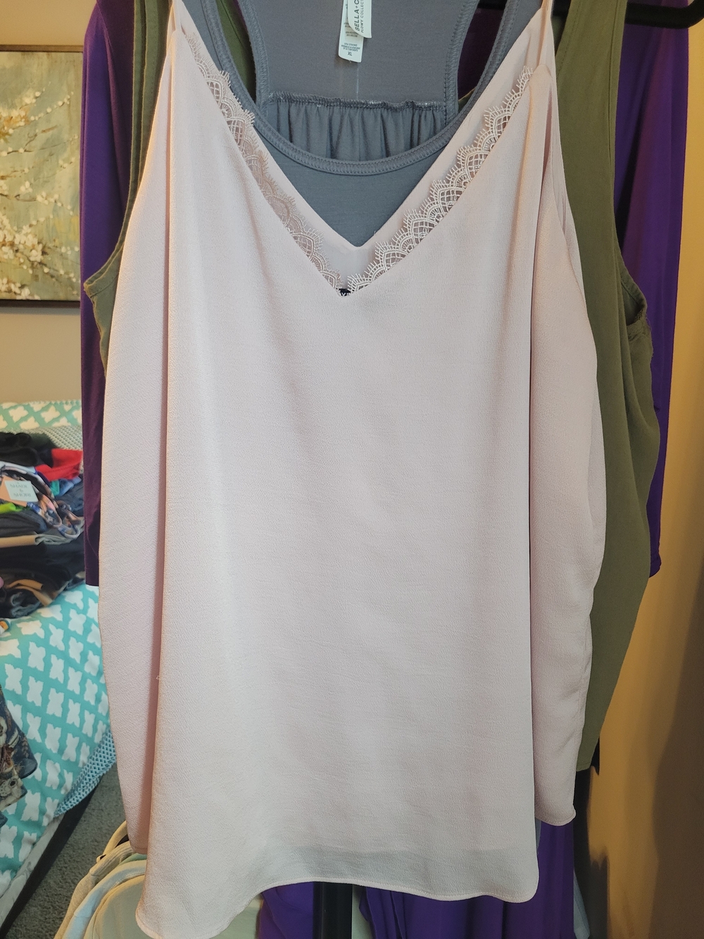 Express Pale Pink Lace-Trim Camisole